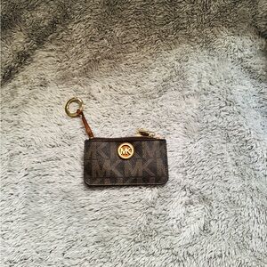 Michael Kors Monogram Key Holder in Brown